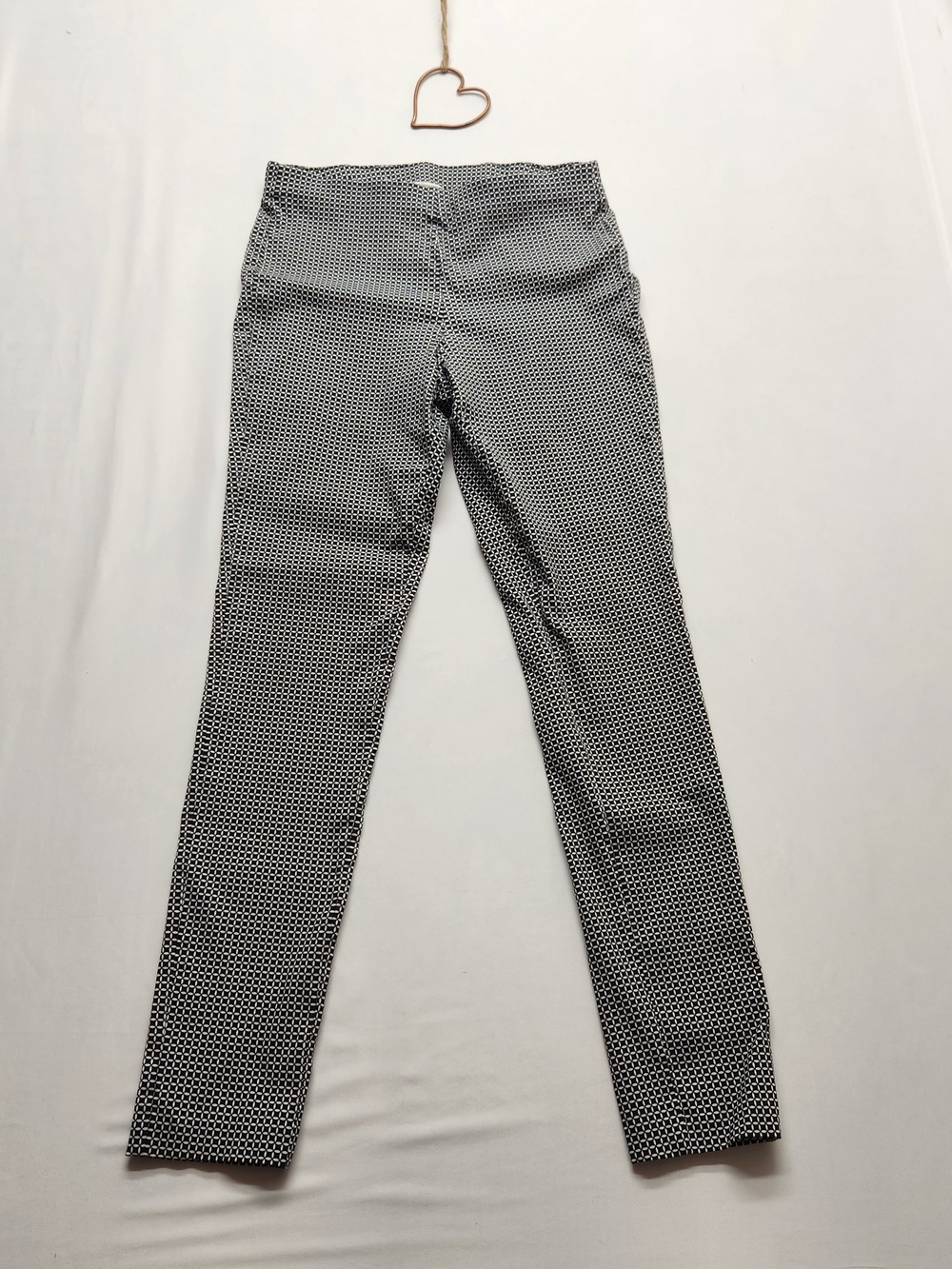 ⭐️Michael Kors Black White Geometric Slim leg Ankle Pants Medium Stretch Office